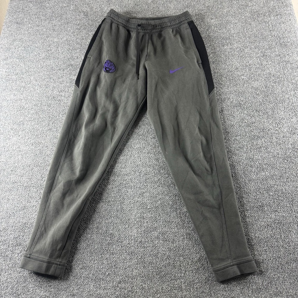 LSU Tigers Sweatpants Mens M Gray Nike Dri Fit NCAA Football College Logo
